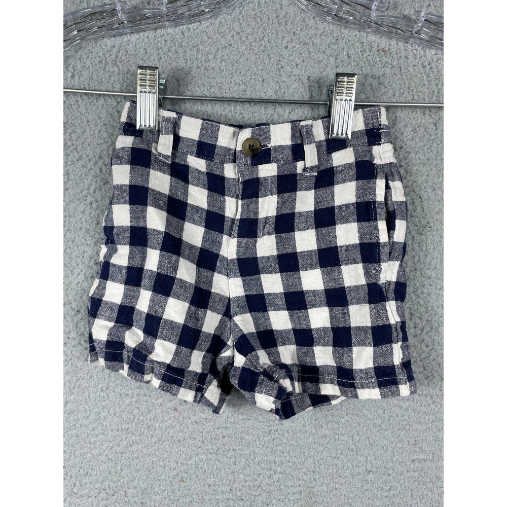 Janie and Jack Navy Gingham shorts 12-18